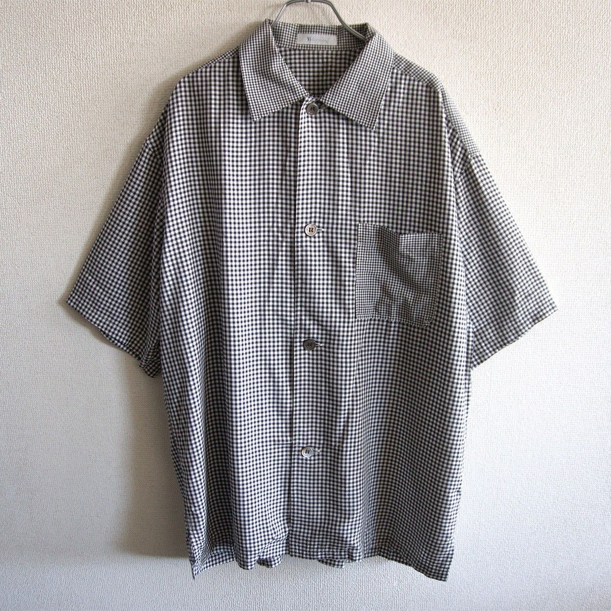 【美品】Y's for men【ギンガムチェック レーヨン シャツ 】YOHJI YAMAMOTO ヨウジヤマモト ワイズフォーメン 26080073