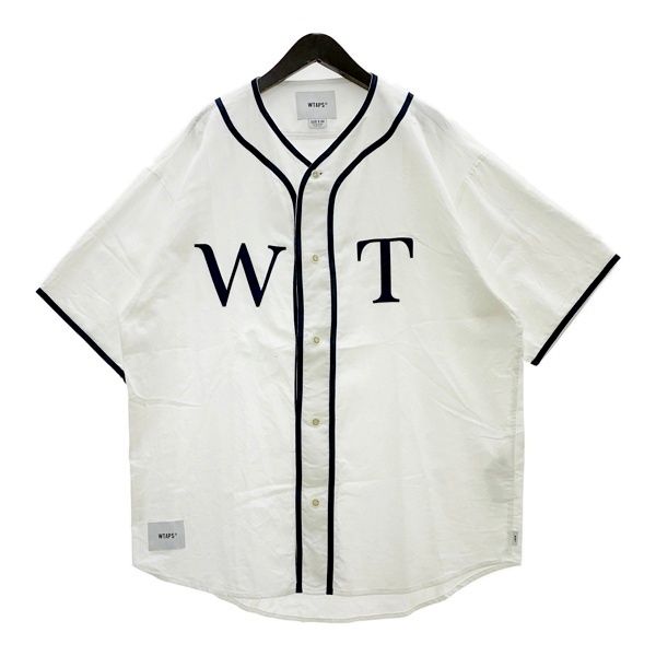 WTAPS ダブルタップス ベースボールシャツ 半袖 LEAGUE SS COTTON TWILL 261TQDT-SHM06 メンズ サイズ04 ホワイト トップス DM20087■