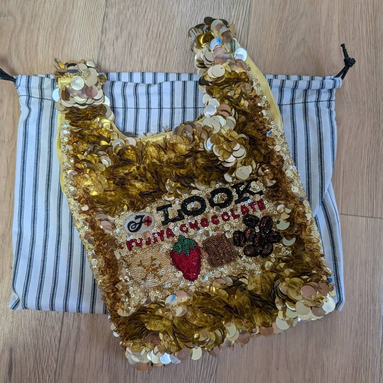 【良品】アニヤハインドマーチ ANYA HINDMARCH スパンコール チョコレートモチーフ ハンドバッグ レディース バッグ 45,370円