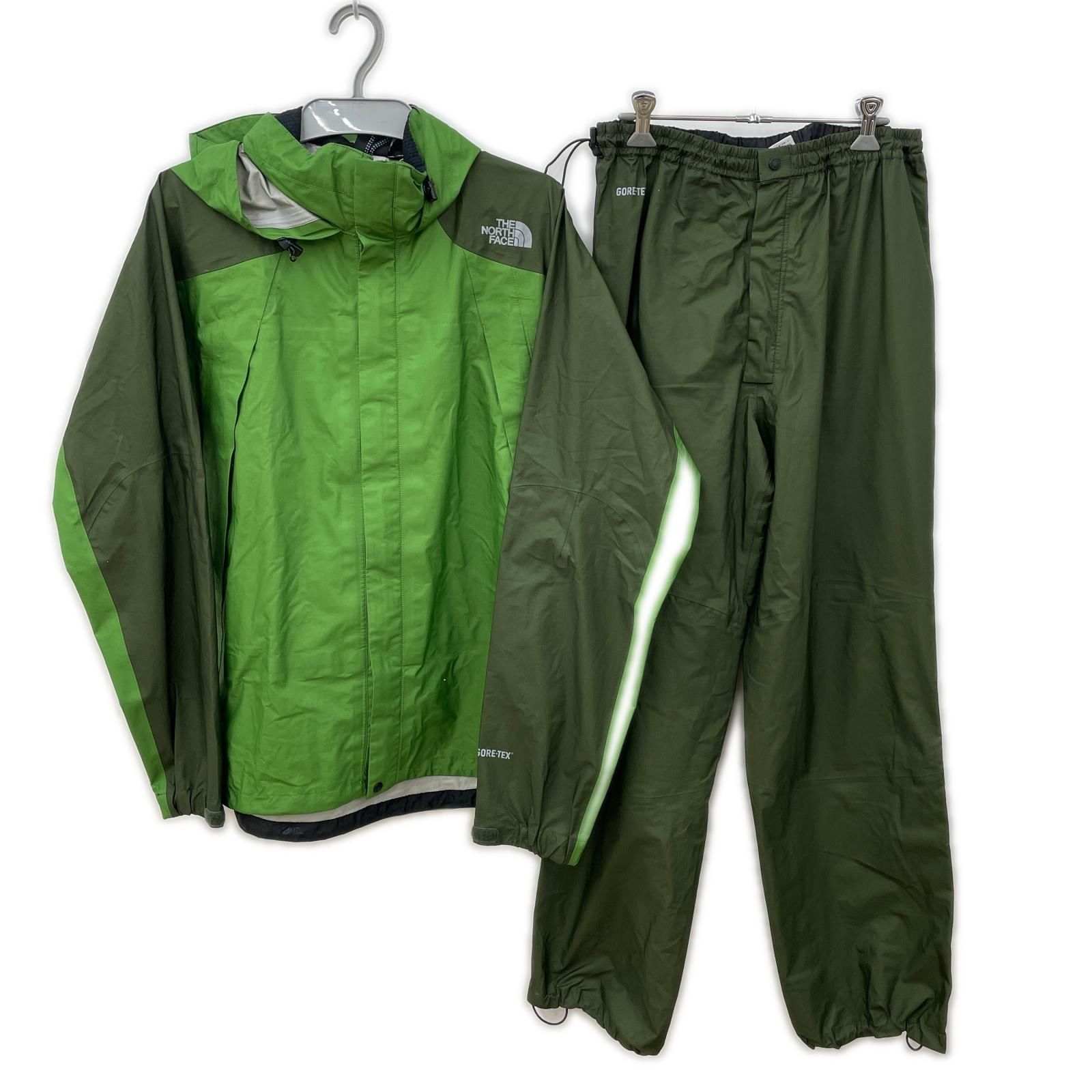 ザ・ノースフェイス THE NORTH FACE レインテックスフライト レインテックスフライト 上下サイズ違いセット ゴアテックス グリーン系