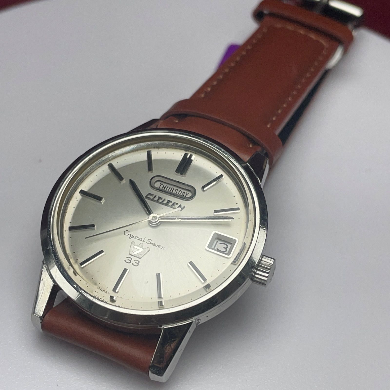 OH済 1968年製 風防新品 CITIZEN シチズン クリスタルセブン 33石 