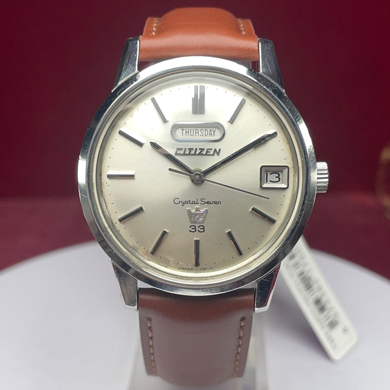 OH済 1968年製 風防新品 CITIZEN シチズン クリスタルセブン 33石 