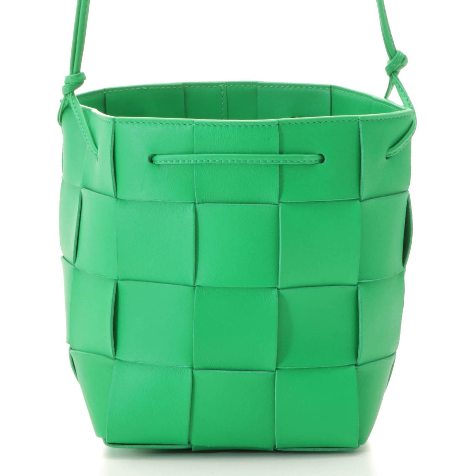 BOTTEGAVENETA ボッテガヴェネタ ドローストリングショルダーバッグ ショルダーバッグ レザー グリーン ユニセックス【中古】460
