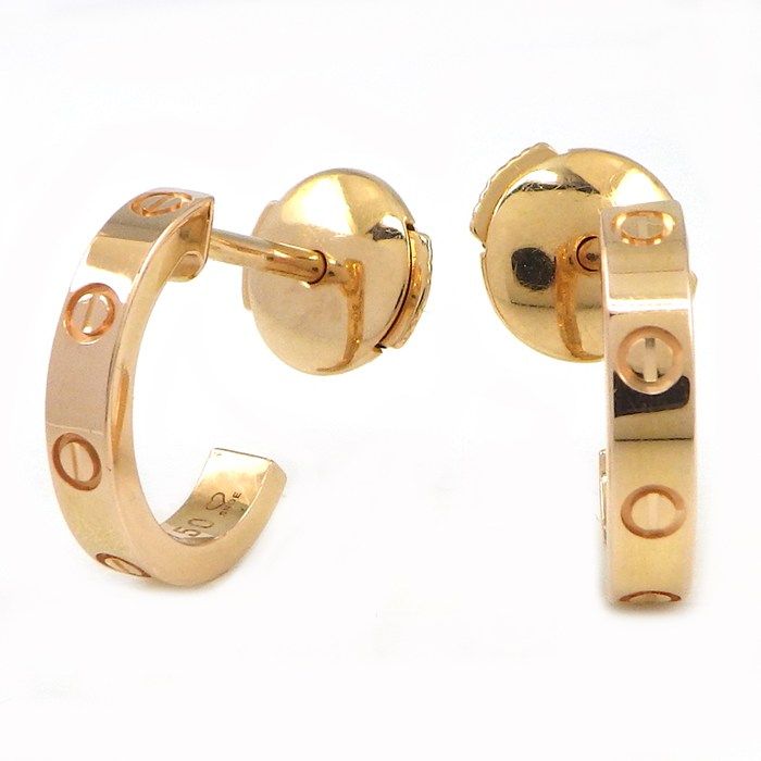 カルティエ Cartier ピアス ラブ SM B8029000 フープ K18PG 【箱・保付き】 【中古】 156,750円