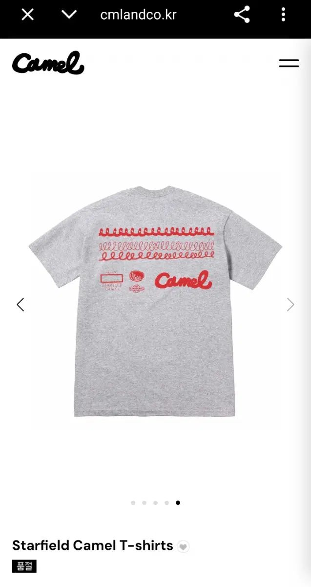 実寸 L) キャメル コーヒー スター フィールド ラウンド プルオーバー 半袖 Tシャツ - グレー