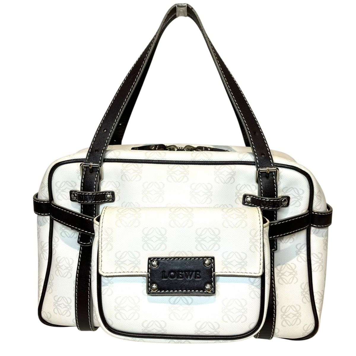 ロエベ LOEWE リピートアナグラム ハンドバッグ PVC レザー レディース