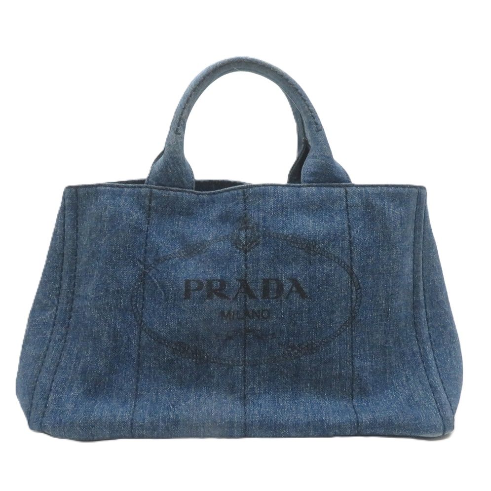 PRADA プラダ 2wayカナパM ネイビー デニム トートバッグ デニム ネイビー ユニセックス【中古】431 33,634円