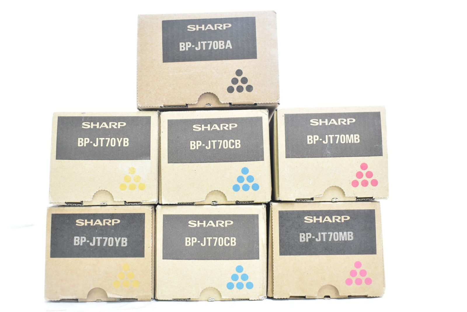 未使用 シャープ 純正 トナー BP-JT70 4色7本（シアン・マゼンタ・イエロー・ブラック） SHARP IT8B54GRXUIR-D-N22-byebye