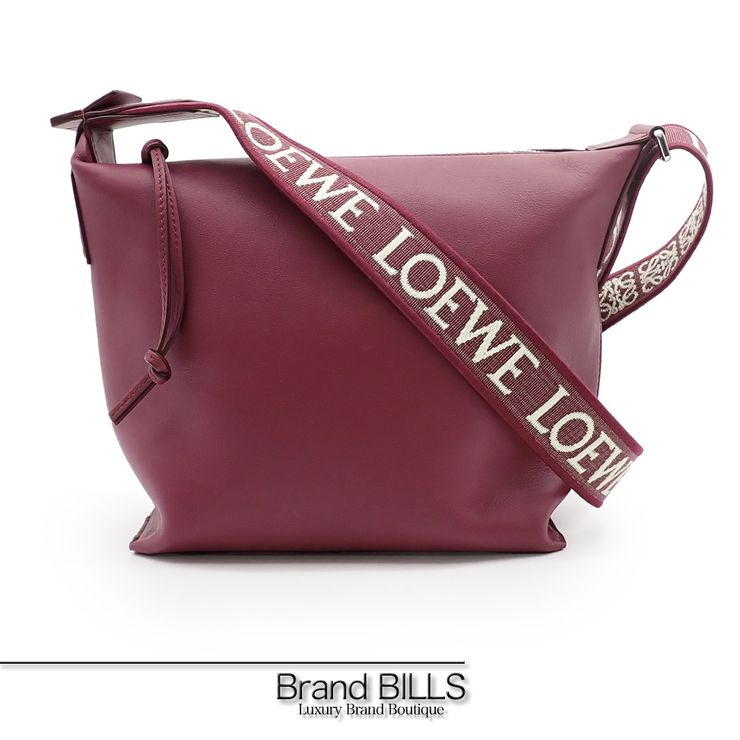 未使用品 LOEWE ロエベ キュービィ クロスボディバッグ スモール ショルダーバッグ B906Q63X04 カーフ クリムゾン ユニセックス