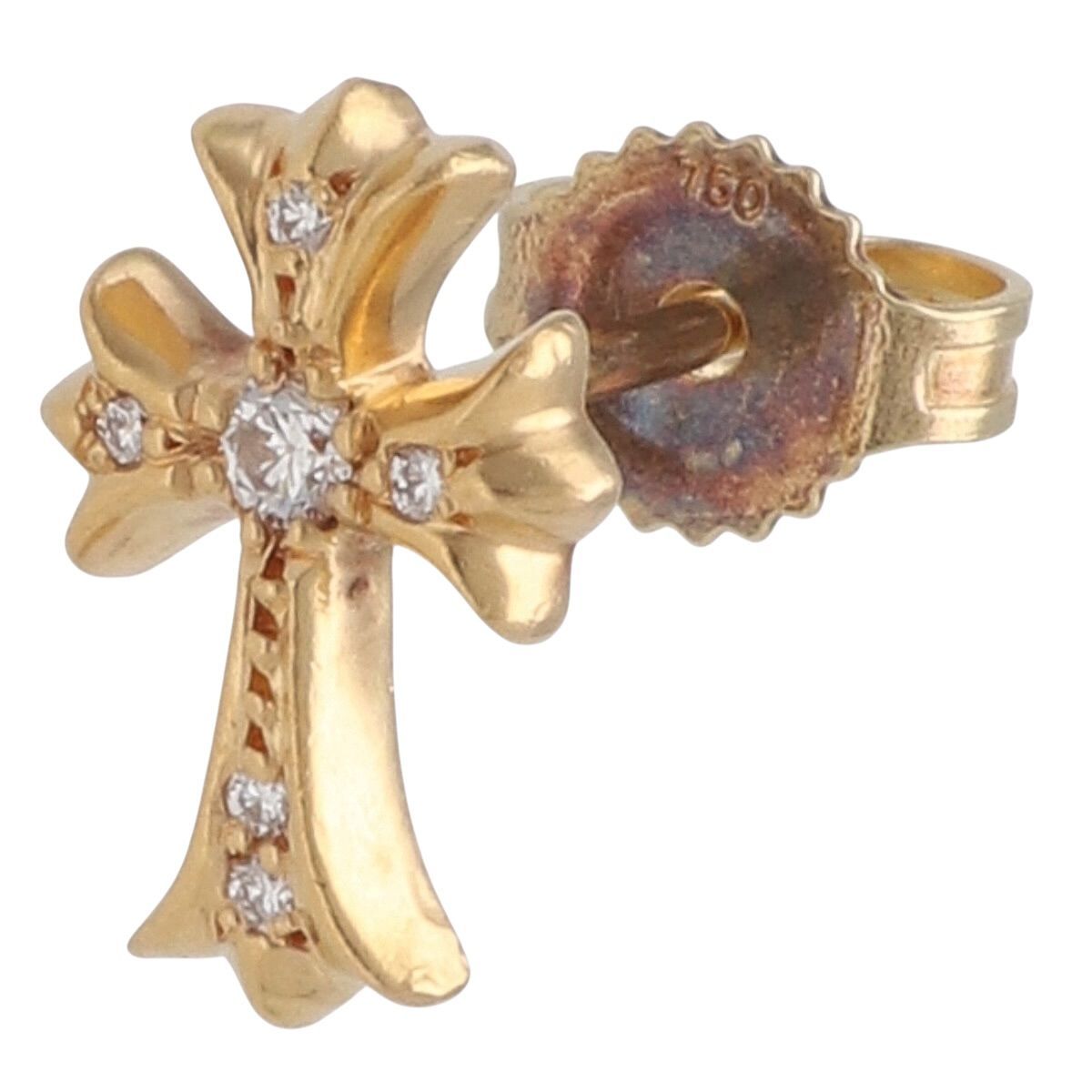 【中古】 CHROME HEARTS クロムハーツ CHクロスファット スタッドピアス 22K ダイヤモンド メンズ レディース 25030372 AO 283,050円