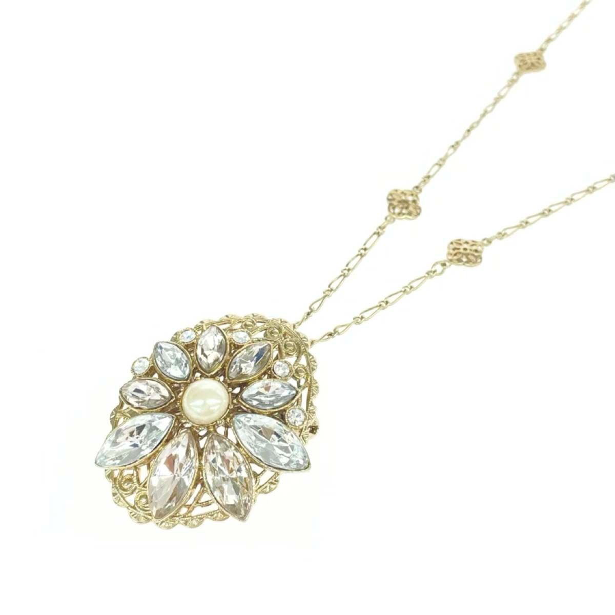 ANNA SUI Anna Sui Brooch and Necklace Bijou Rhinestone Gold Color Women/ 240001218935