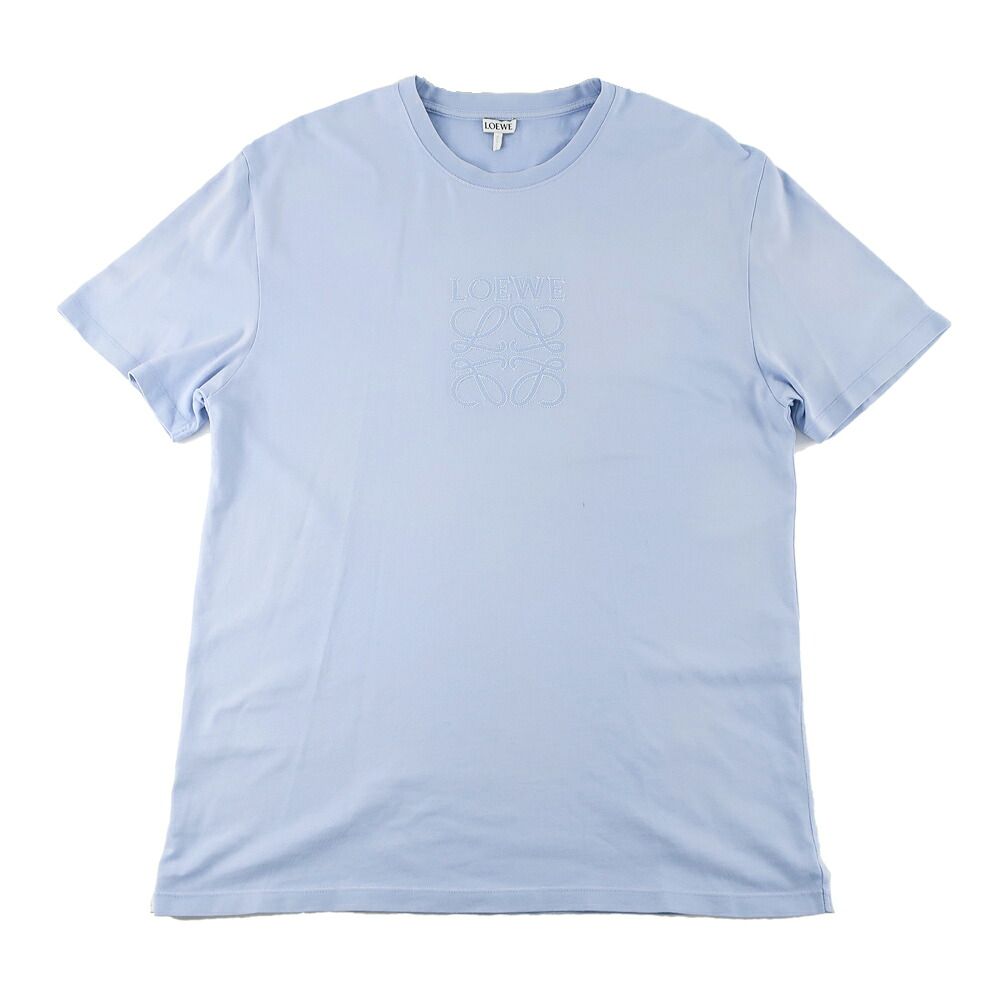 【天白】 ロエベ Tシャツ アナグラム 刺繍 表記サイズXS ブルー系 H526Y22XBN 綿100％ トップス アパレル 服 ファッション