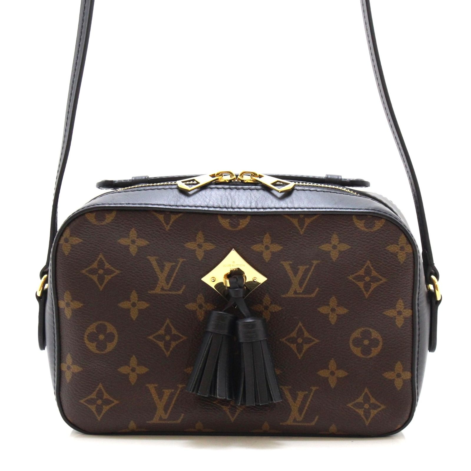 LOUIS VUITTON ルイ・ヴィトン サントンジュ M43555 ショルダーバッグ モノグラムキャンバス ノワール/ゴールド金具 CA4179 レディース【中古】460