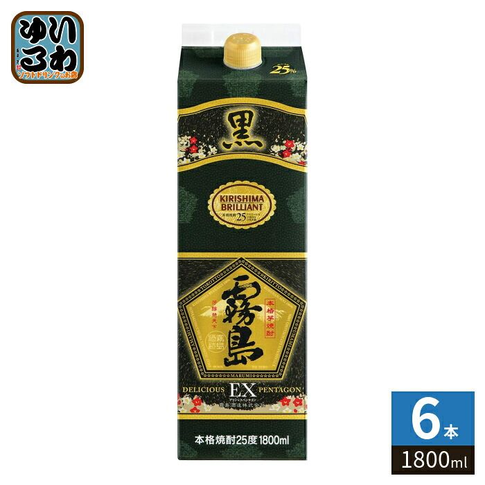 霧島酒造 黒霧島 EX いも 25° 1800ml 紙パック 6本入 10,333円