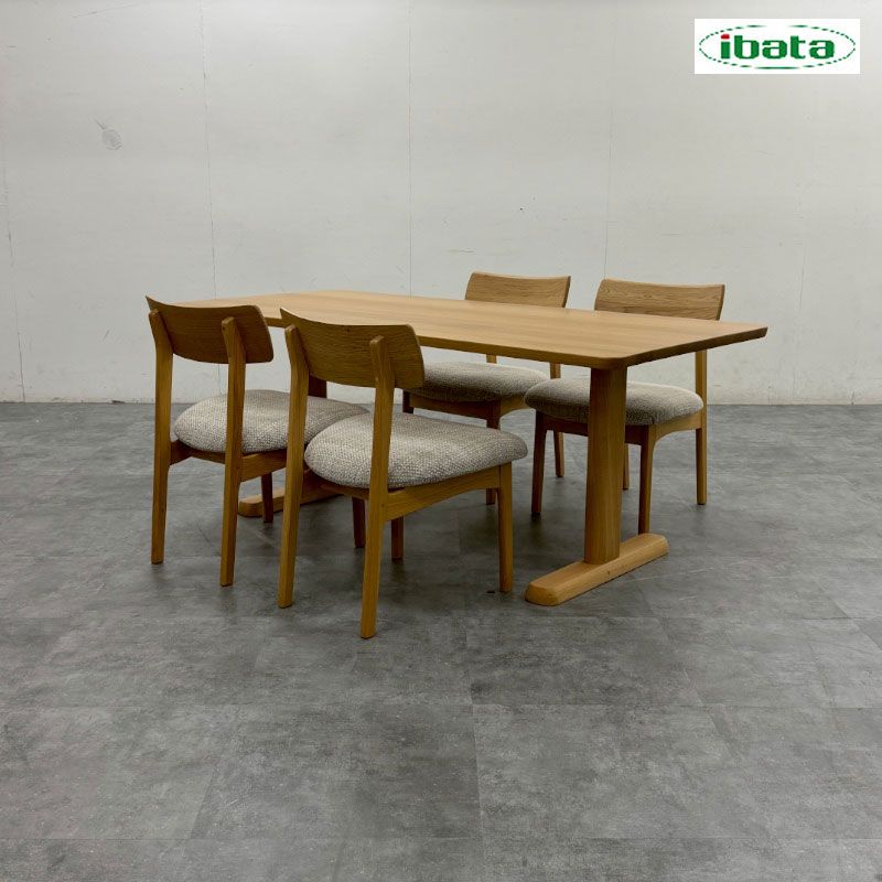 展示美品 ibata interior イバタ インテリア ダイニングテーブル＆ダイニングチェア 北欧スタイル 飛騨家具 ダイニング5点セット 71,500円