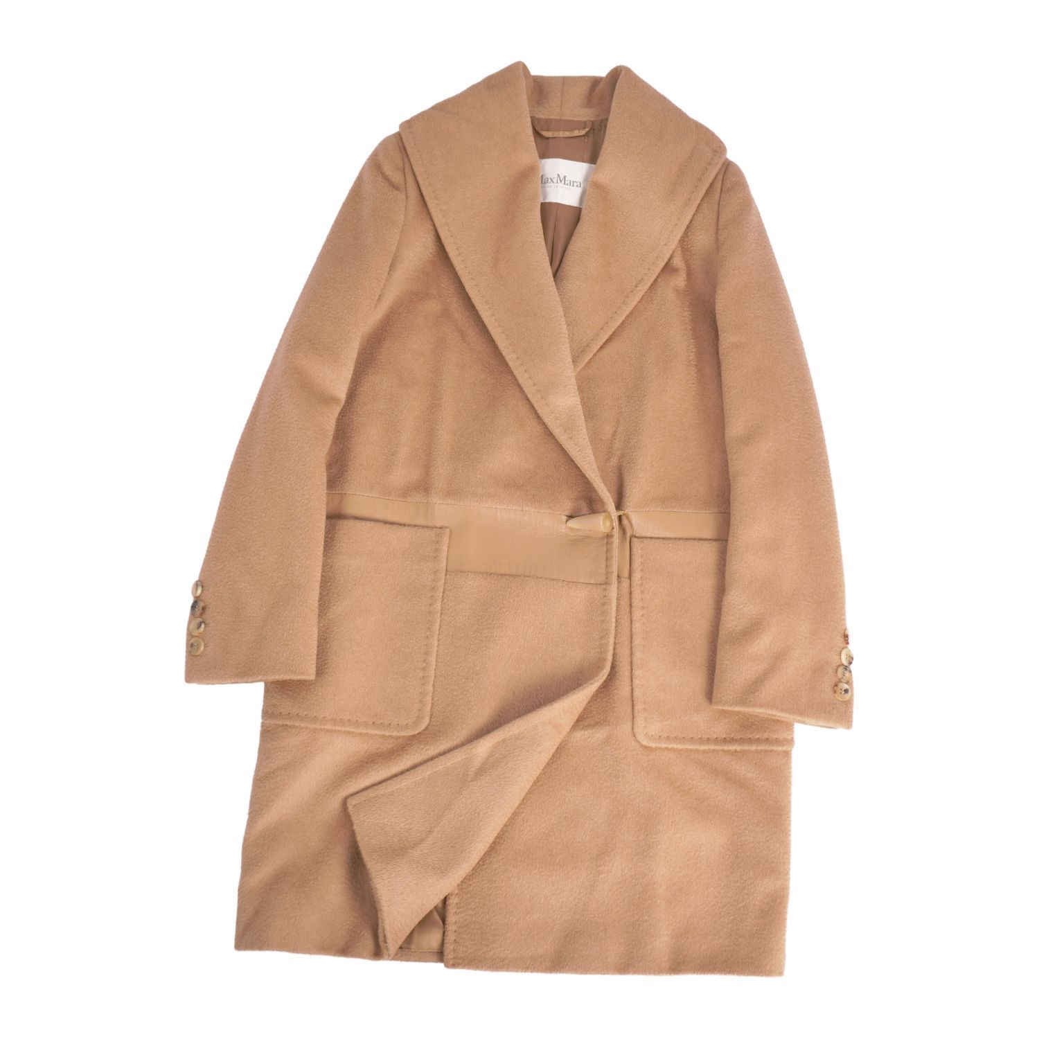 美品 マックスマーラ Max Mara 白タグ コート ダブルブレスト キャメル