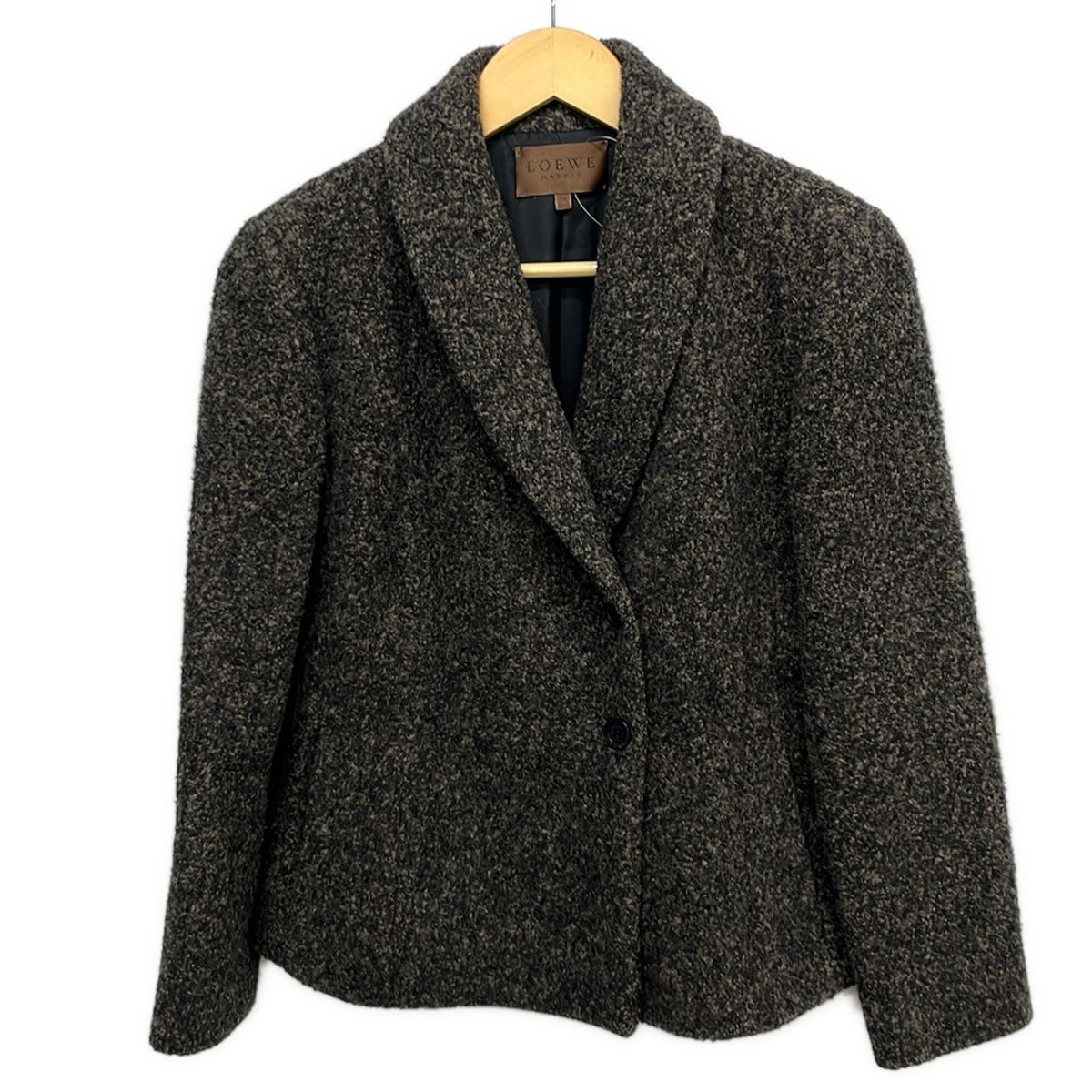 LOEWE(ロエベ) ジャケット サイズ38 M レディース美品 - ダークブラウン×黒 長袖/アルパカ混/秋/冬 29,510円