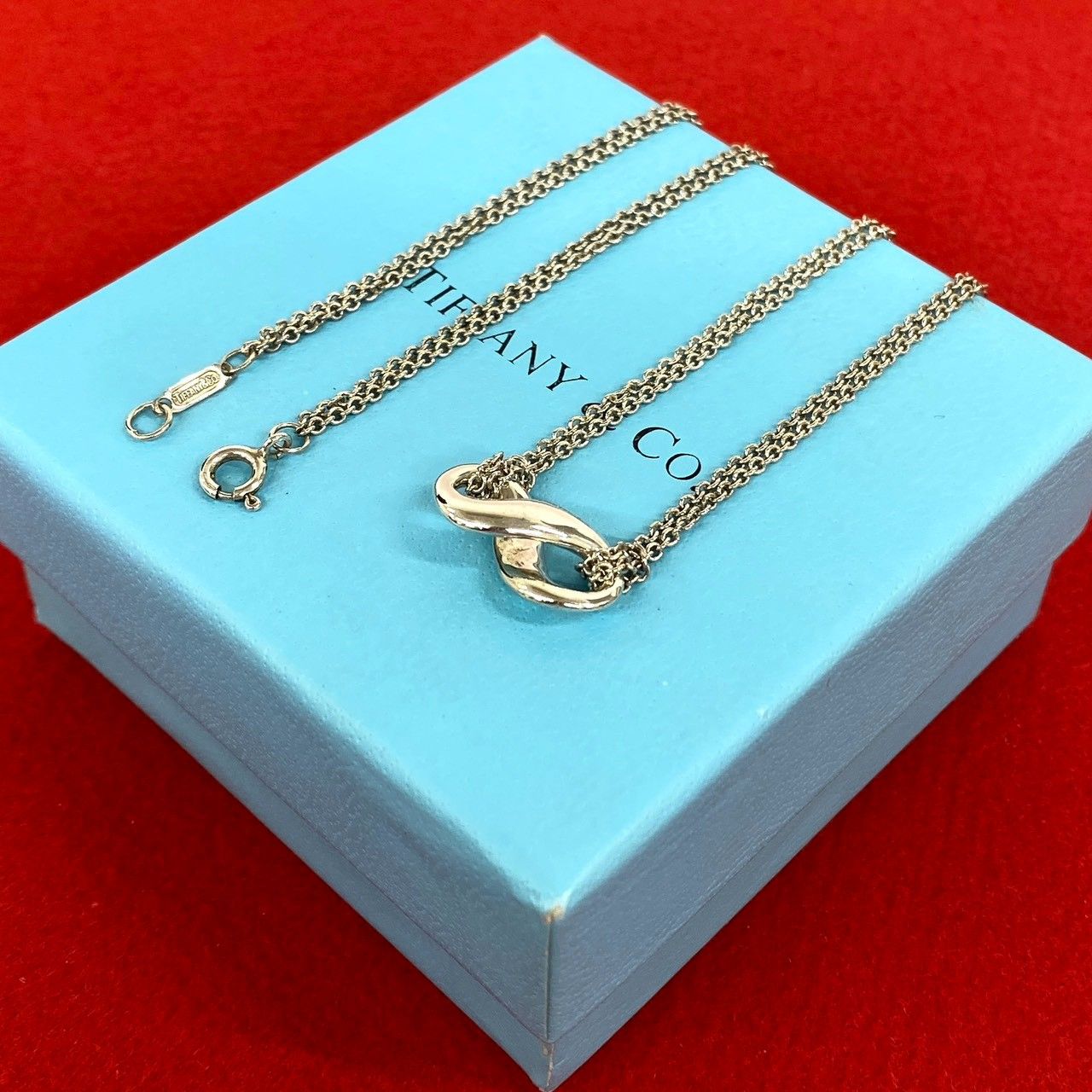 極 美品 TIFFANY&Co. ティファニー ヴィンテージ インフィニティ ネックレス シルバー925 ペンダント アクセサリー シルバー 79693 27,264円