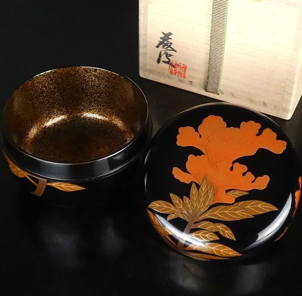 鈴谷藤波 鶏頭蒔絵 平棗 共箱 保証品 内梨地 茶道具 /R(tn19) - メルカリ