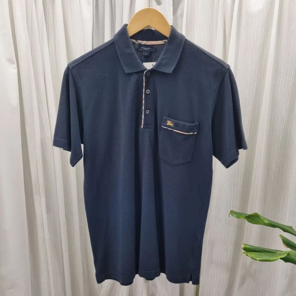 バーバリー ロンドン 正規品 チェック ポイント カラ 半袖Tシャツ 2295