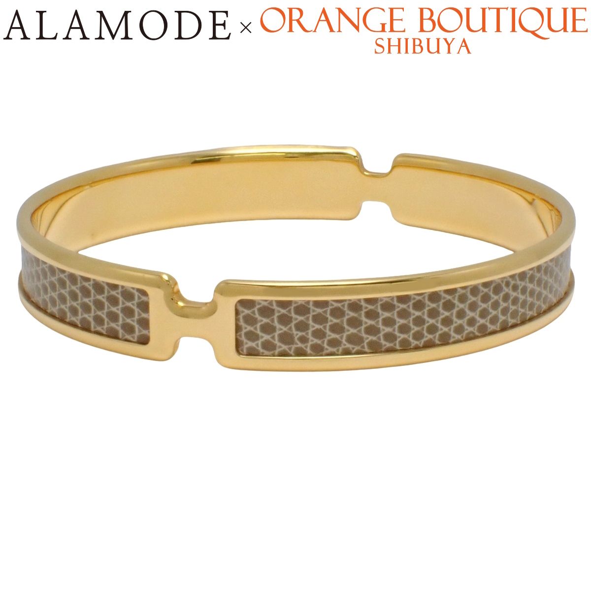HERMES(エルメス) オランプ ブレスレット メタル(GP) リザード バングル ゴールド金 ユニセックス 40802212798【中古】【アラモード】