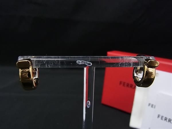 ■新品■未使用■ Salvatore Ferragamo フェラガモ ガンチーニ 755757 ピアス アクセサリー シルバー系×ゴールド系 GE0825