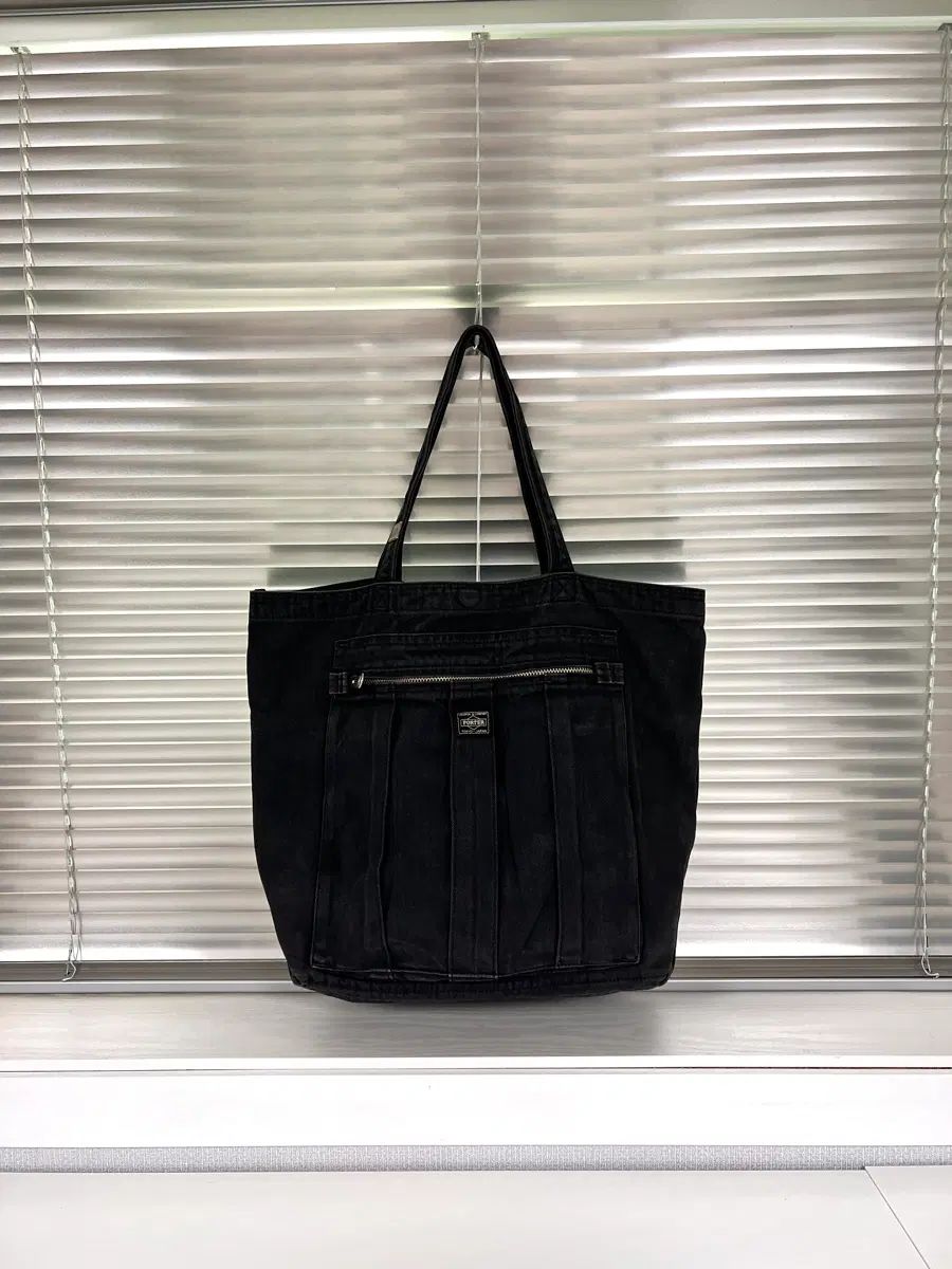 PORTER-COTTON TOTE BAG ポーター デニム トートバッグ ブラック