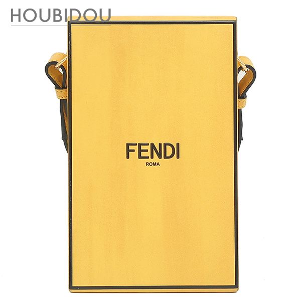 フェンディ FENDI ショルダーバッグ ボックス ショルダー レザー イエロー ゴールド金具 黄色 BOX型 縦型 7VA519【中古】