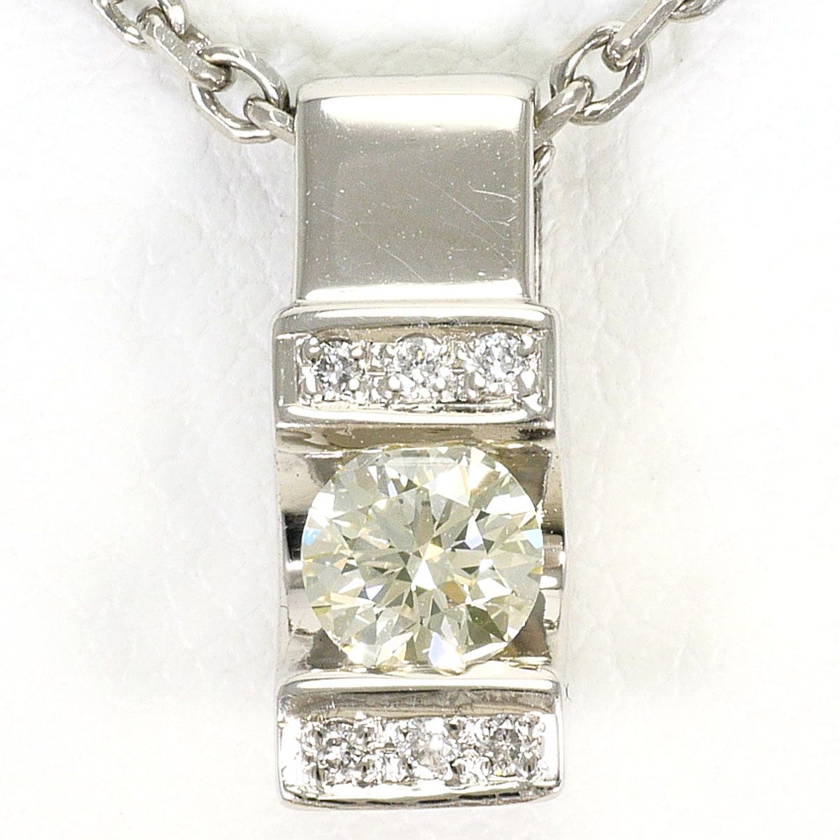 PT900/プラチナ PT850/プラチナ ネックレス イエローダイヤモンド 0.277ct ダイヤモンド 0.03ct VS1 鑑定書 総重量約5.4g 約37cm