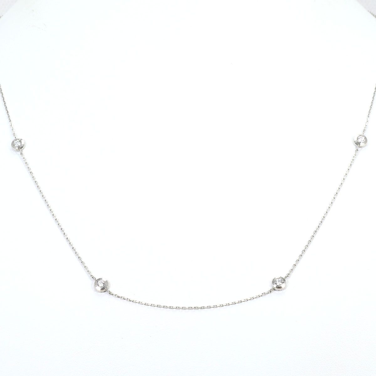 PT850/プラチナ ネックレス ダイヤモンド 0.502ct 鑑別書 総重量約4.5g 約80cm