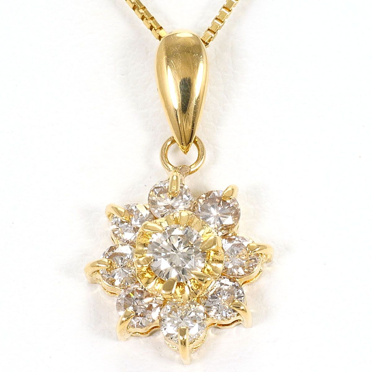 K18YG ネックレス ダイヤモンド 0.50ct 鑑別書 総重量約2.4g 約40cm