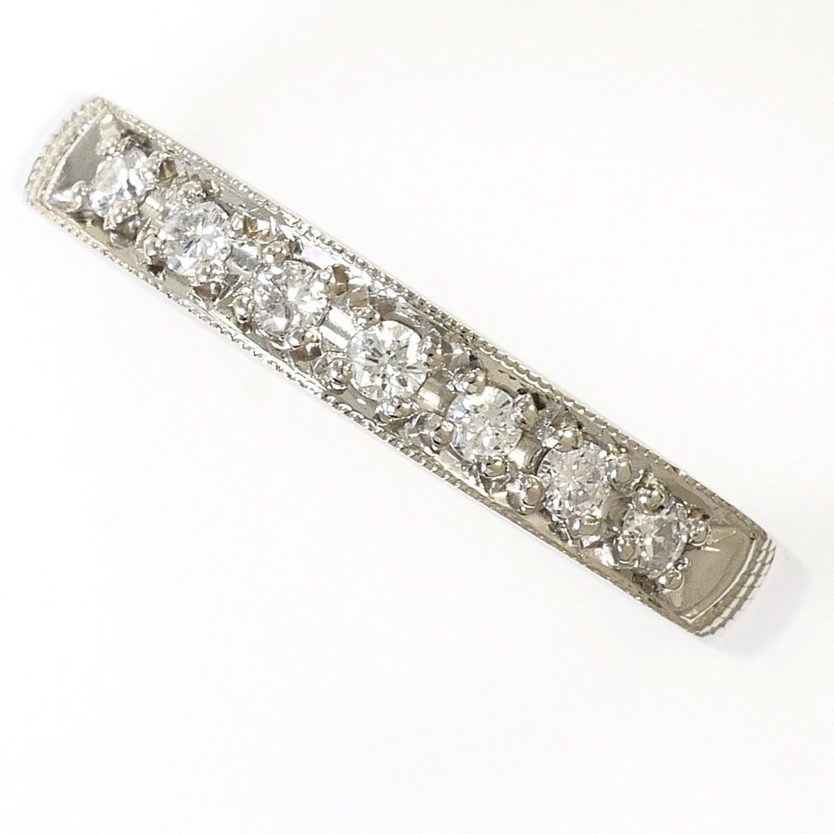 PT900/プラチナ リング・指輪 9号 ダイヤモンド 0.11ct 総重量約2.8g