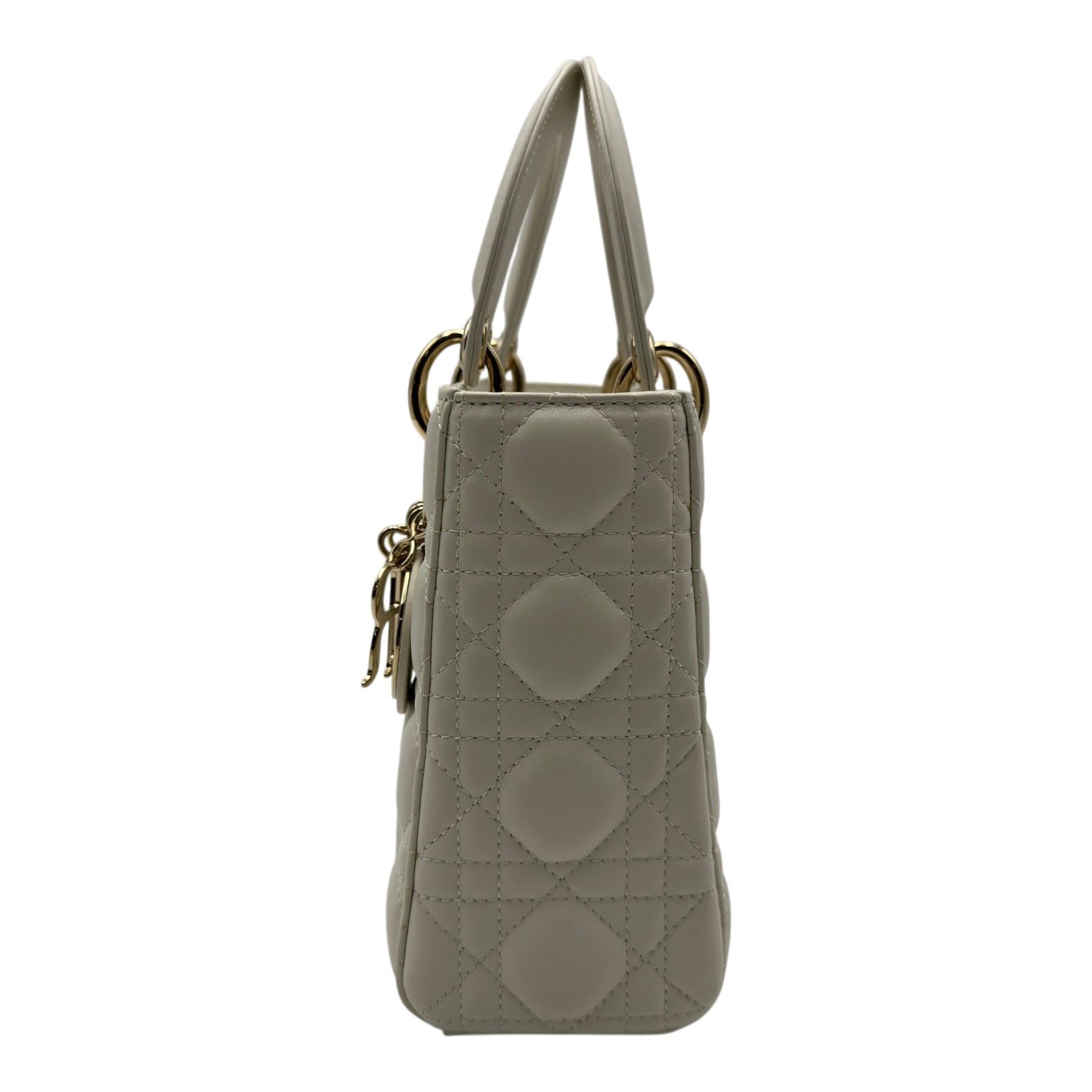 クリスチャン・ディオール Christian Dior MY ABCDIOR バッグスモール M05380NGE ホワイト カナージュラムスキン レディース ショルダーバッグ