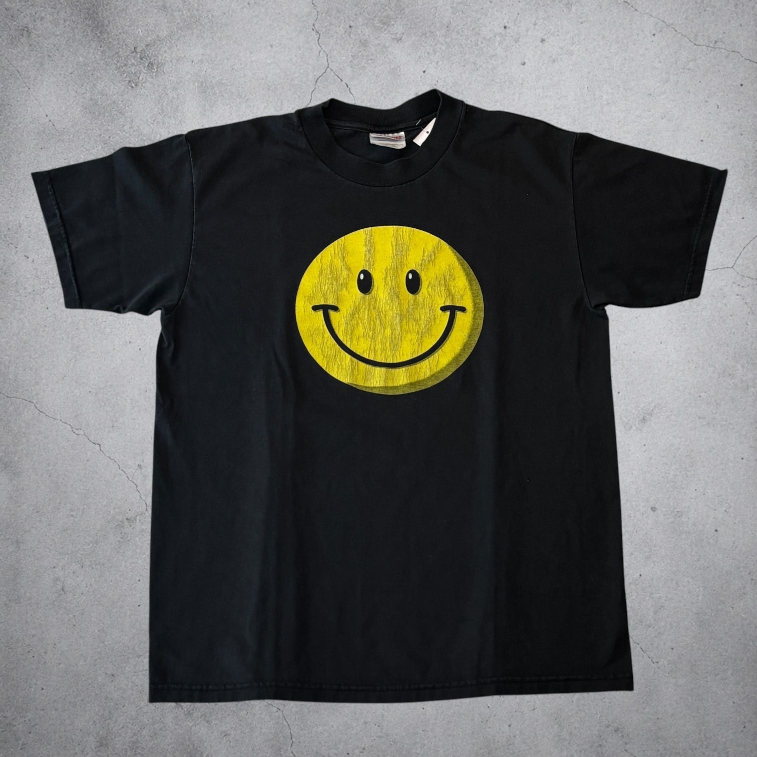 00s SMILE S/S TEE スマイル 半袖Tシャツ M BLACK 黒 Hanes SCRIPTURE ROCK 古着