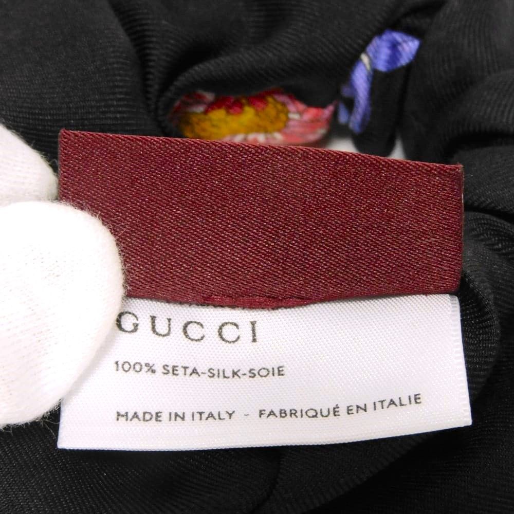 GUCCI グッチ フローラル プリントツイル シュシュ ダブルG フラワー