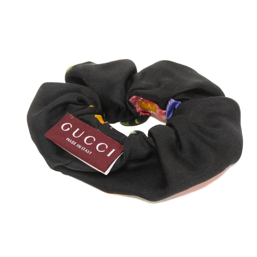 GUCCI グッチ フローラル プリントツイル シュシュ ダブルG フラワー