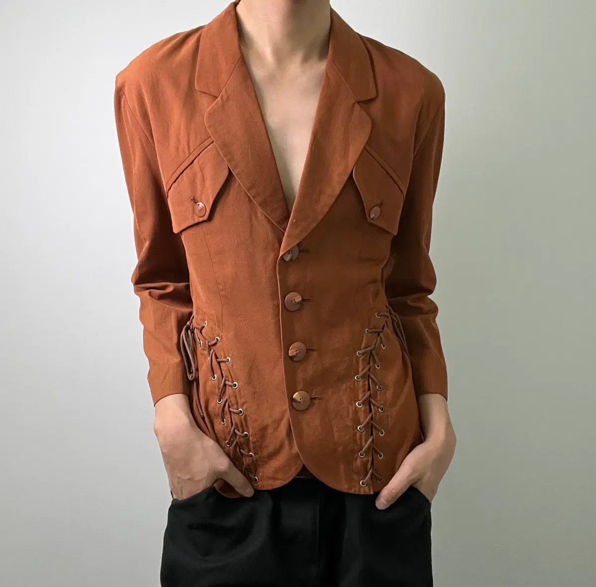 jpn vtg ヴィンテージ レースアップ ブレーザー ジャケット