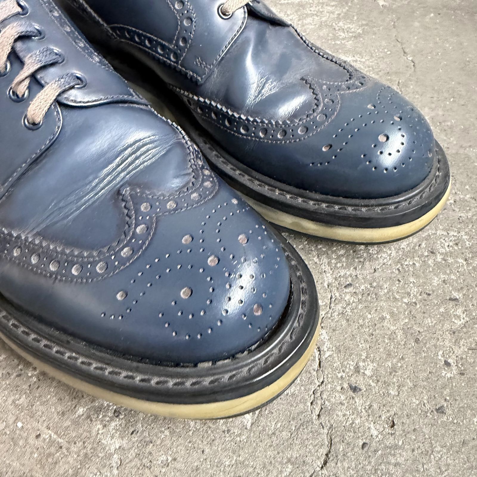 PRADA エアソール ウィングチップシューズ ネイビー 25cm プラダ 靴 