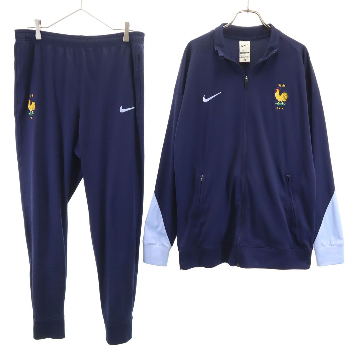 【美品】ナイキジャージトラックジャケット上下セットMサイズネイビー NIKE ナイキ トラックジャケット 上下 セットアップ L ネイビー