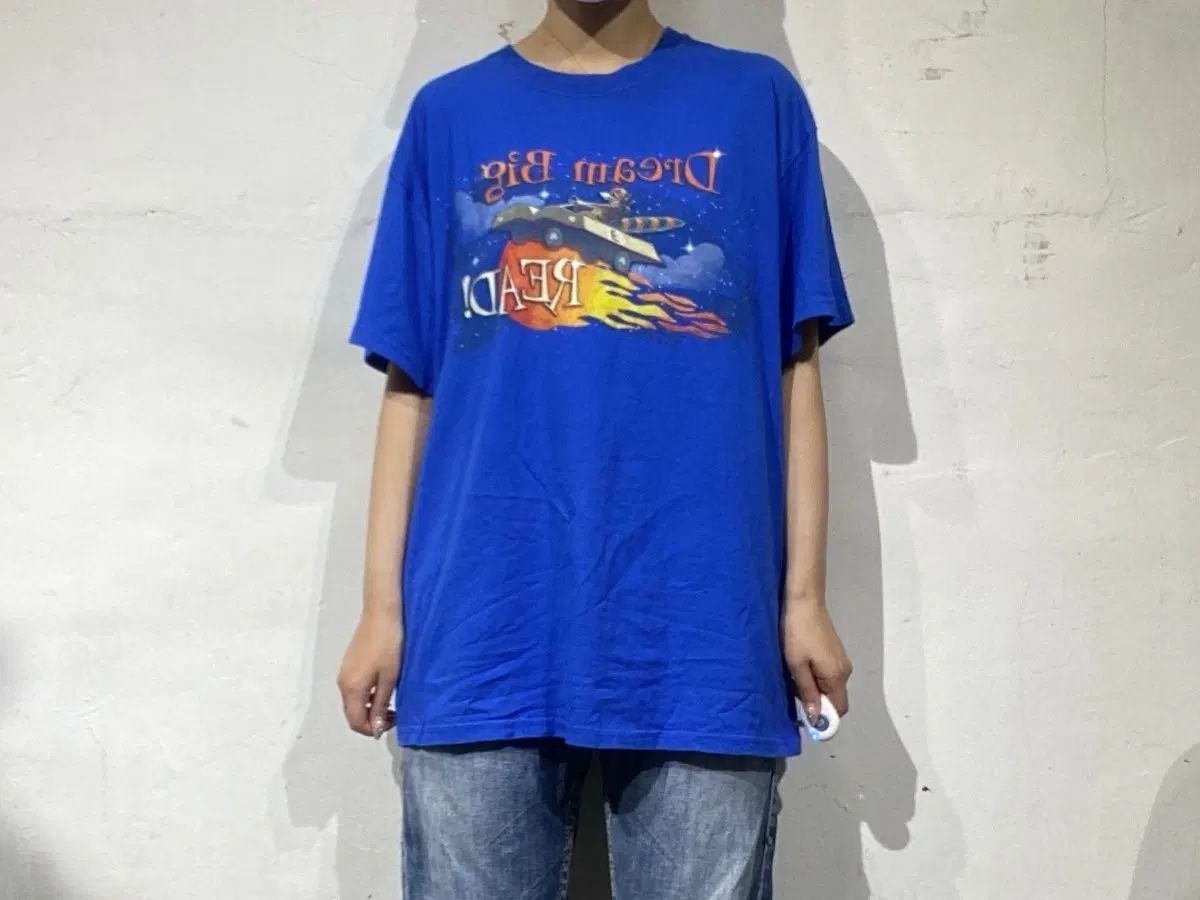 アメリカ ヴィンテージ BIG リード プリンティング ブルー グラフィック Tシャツ M 8,877円