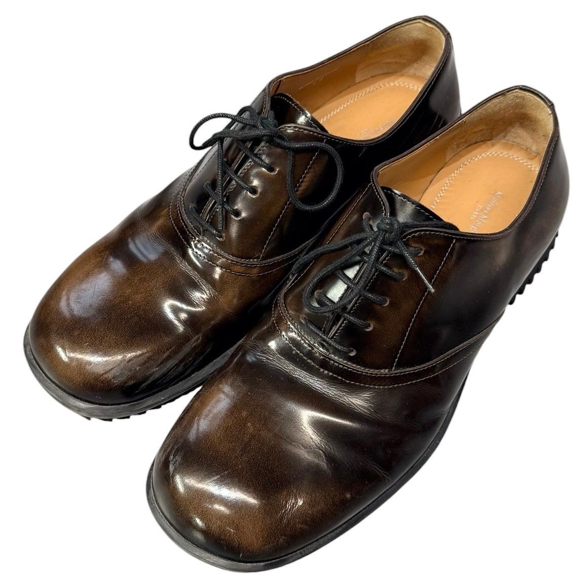 Maison Margiela メゾンマルジェラ Numbers Embossed Lace Up Derby レザーシューズ 43 ブラウン 15693 21,460円