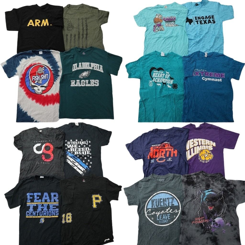 古着卸 まとめ売り プリント Tシャツ 16枚セット ( メンズ S ) プロチーム NFL イーグルス ミリタリー USARMY 中古 古着 NG1179 13,764円