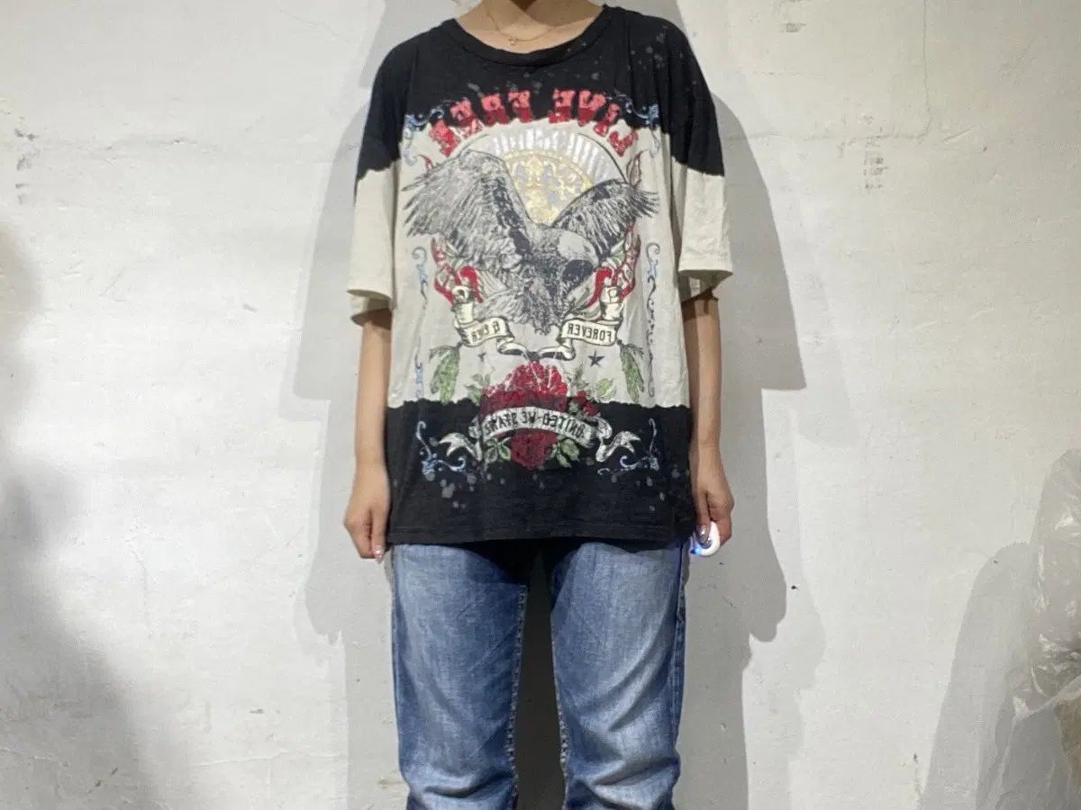 アメリカ ヴィンテージ ブリーチ ウォッシュ アメリカンイーグル グラフィック Tシャツ XL 9,856円