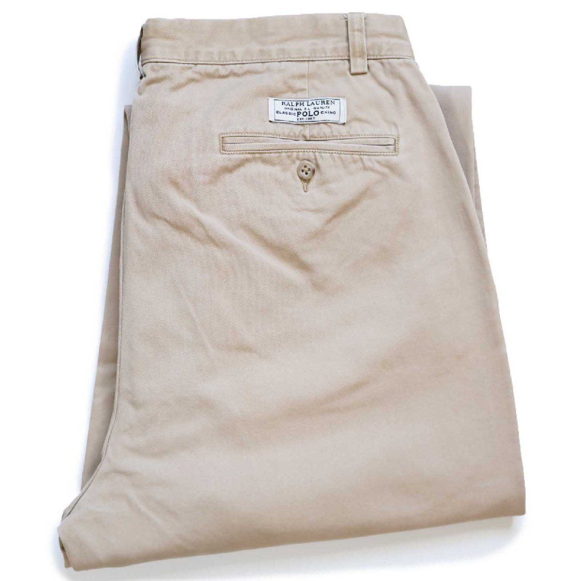 00s ポロ ラルフローレン HAMMOND PANT ツータック コットン チノパン カーキ W33 L30★366 オールド クラシック トラウザーズ パンツ