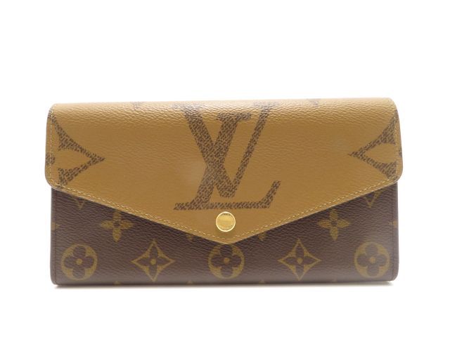 LOUIS VUITTON ルイ・ヴィトン バッグ ポルトフォイユ・サラ モノグラム・リバース・ジャイアント ｻｲﾌ･小物 M80726 長財布 モノグラムキャンバス ブラウン レディース【中古】431