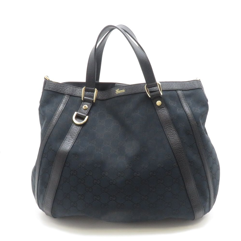 GUCCI グッチ バッグ GG 2wayバッグ ブラック キャンバス/レザー ﾊﾞｯｸﾞ 130734 ハンドバッグ キャンバス ブラック レディース【中古】431