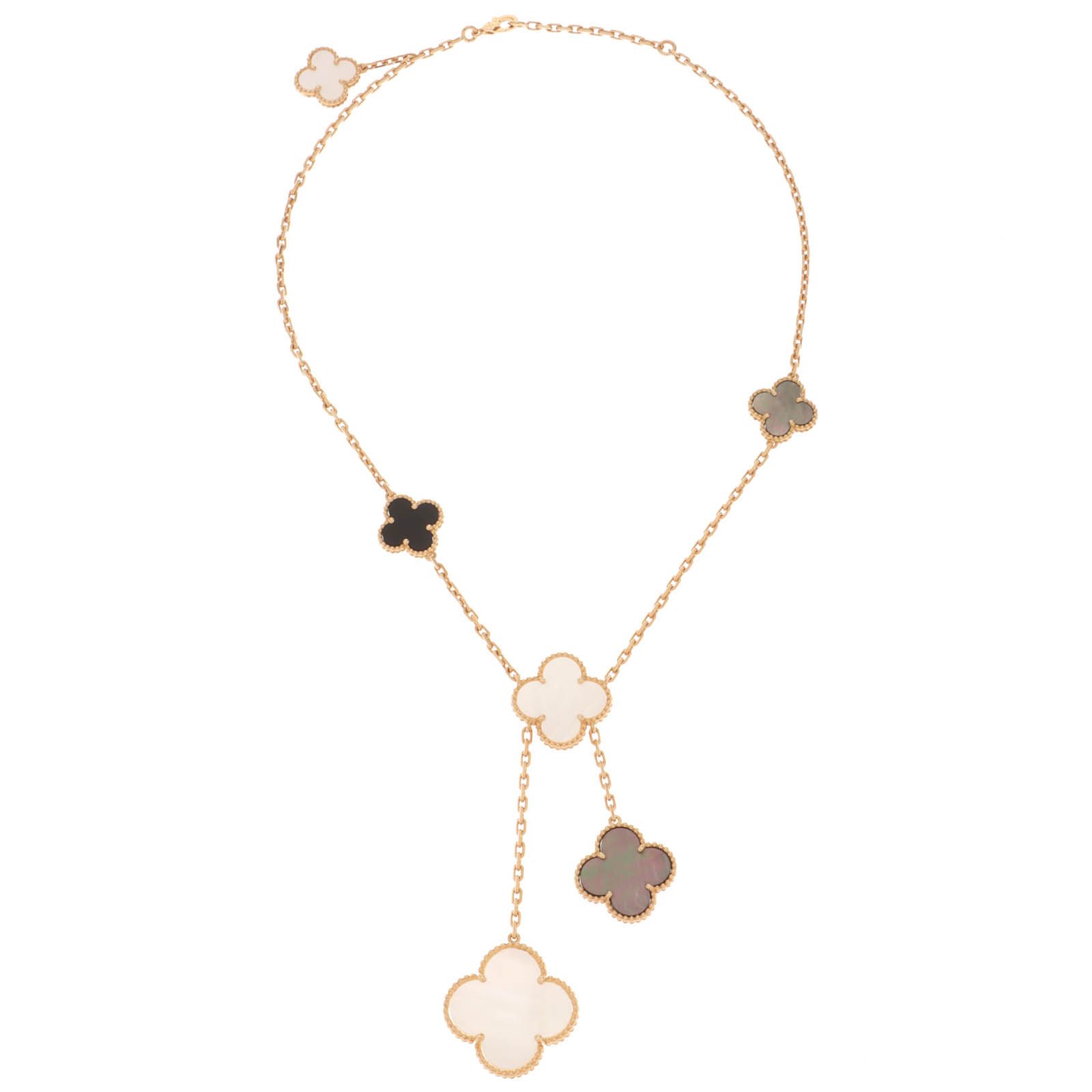 Van Cleef & Arpels ヴァンクリーフ＆アーペル ジュエリー マジックアルハンブラNC/YG/WMP/BMP/OX/26.4g 貴金属･宝石 VCARD79200 ネックレス K18イエローゴールド K18YG ゴールド レディース【中古】471