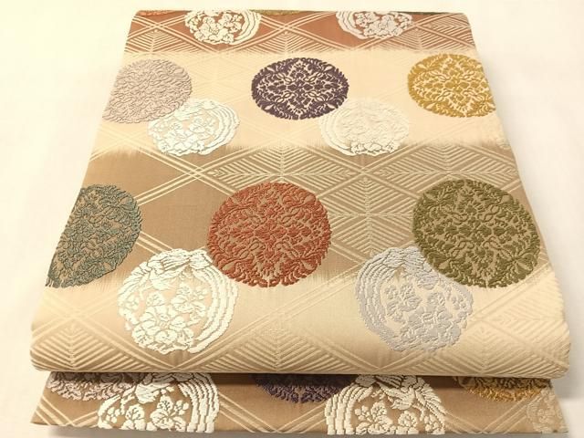 平和屋着物●六通柄袋帯　唐織　御部司　花丸文　正絹　逸品　CABL6217vp 23,075円