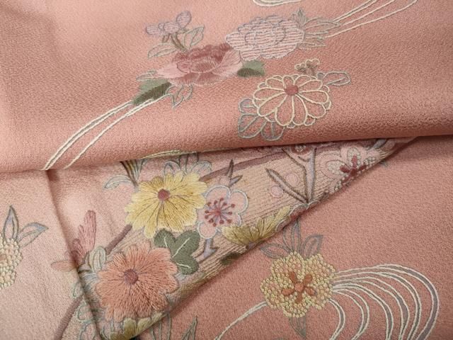 平和屋着物●中国三大刺繍　相良刺繍　総刺繍　訪問着　地紙流水花文　暈し染め　正絹　逸品　CABL8449ut 29,250円