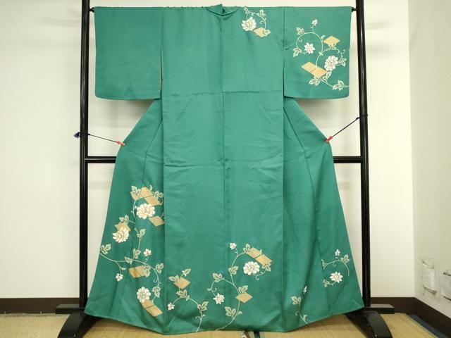 平和屋着物●訪問着　駒刺繍　更紗花文　金彩　正絹　逸品　DABI5968op 27,885円